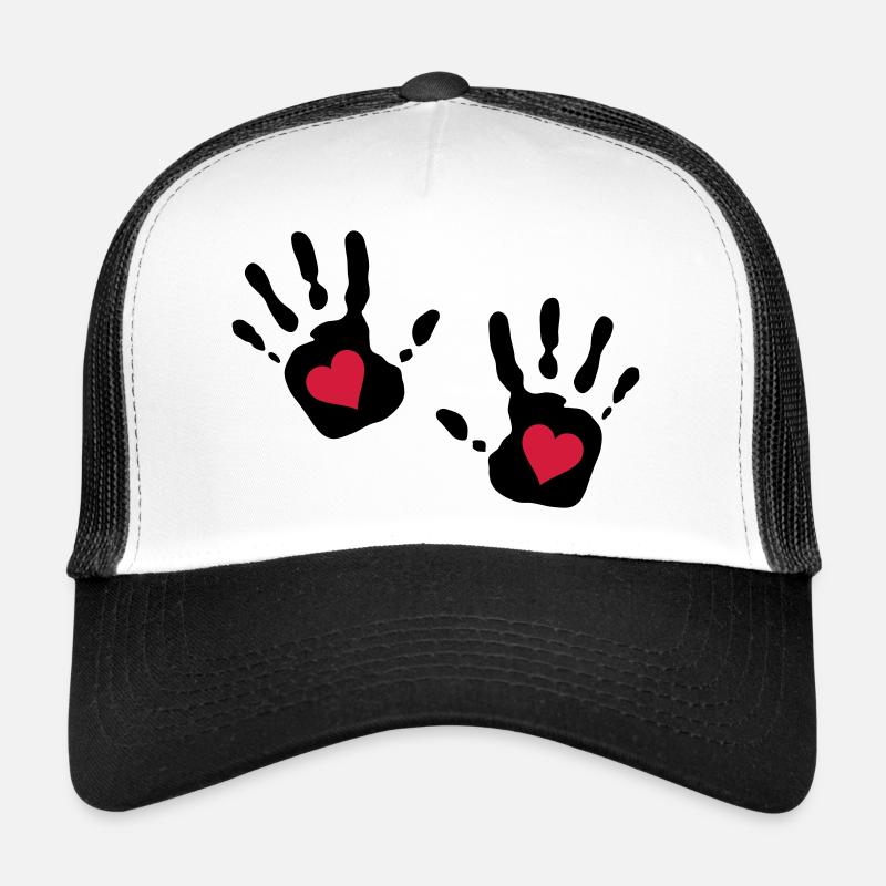 découpe coeur main d'impression Casquette trucker 