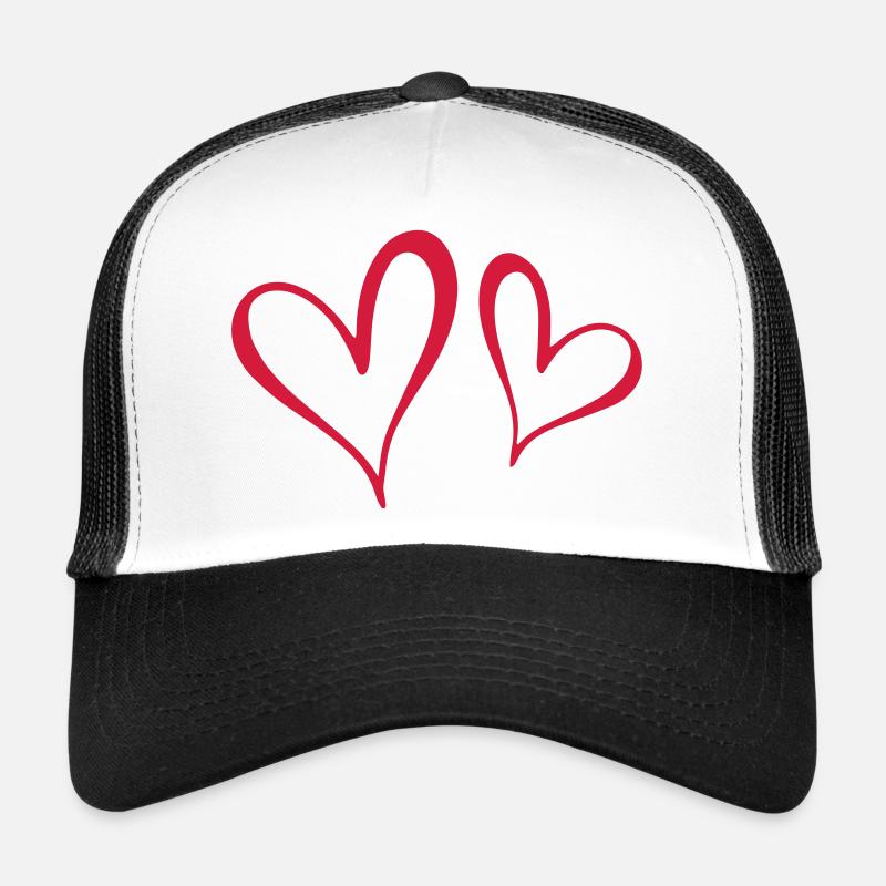 Herzen - Trucker Cap - Weiß/Schwarz