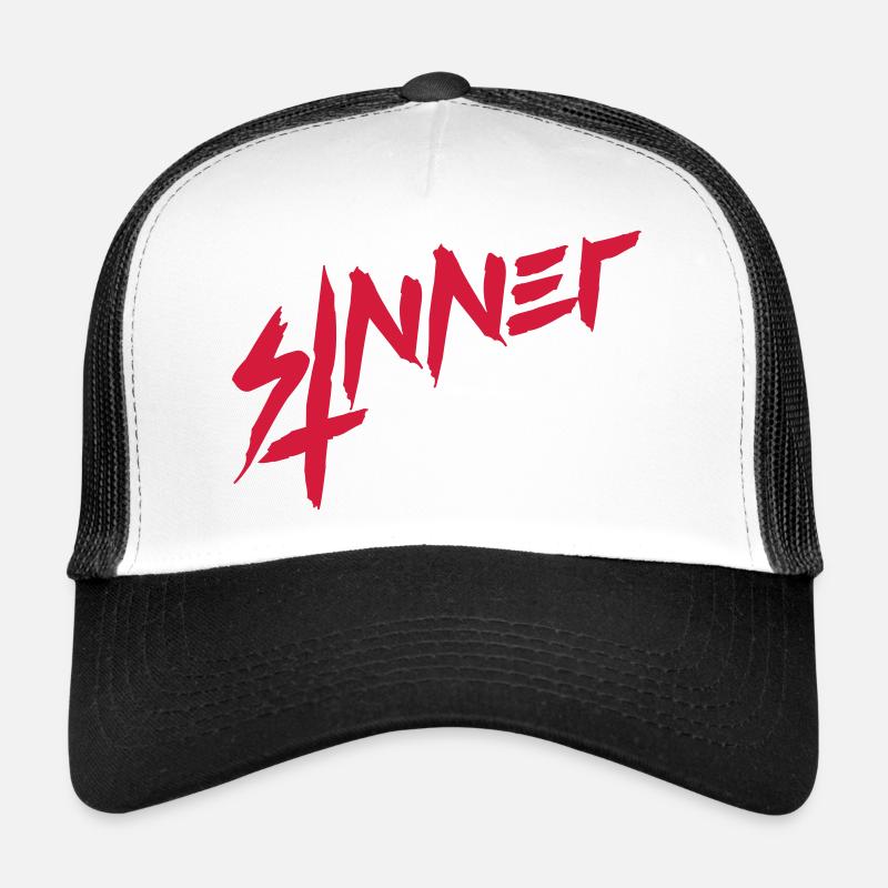 Sinner Upside Down Cross Trucker Cap