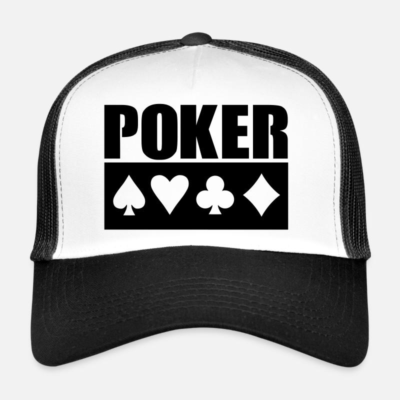 Poker - Trucker Cap - Weiß/Schwarz