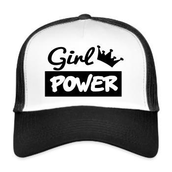 Girlpower - Trucker Cap - Weiß/Schwarz - Vorne