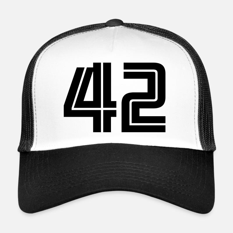42 - Casquette trucker  - blanc/noir