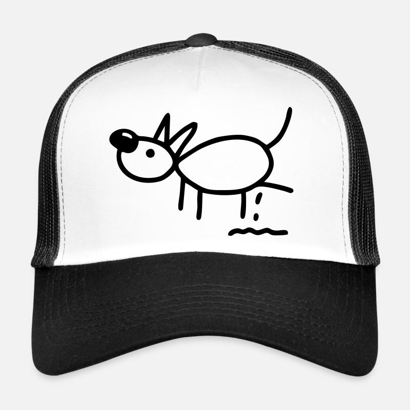Hund pinkelt - Trucker Cap - Weiß/Schwarz