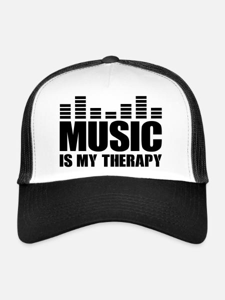 La musique est ma thérapie - Casquette trucker  - blanc/noir - Devant