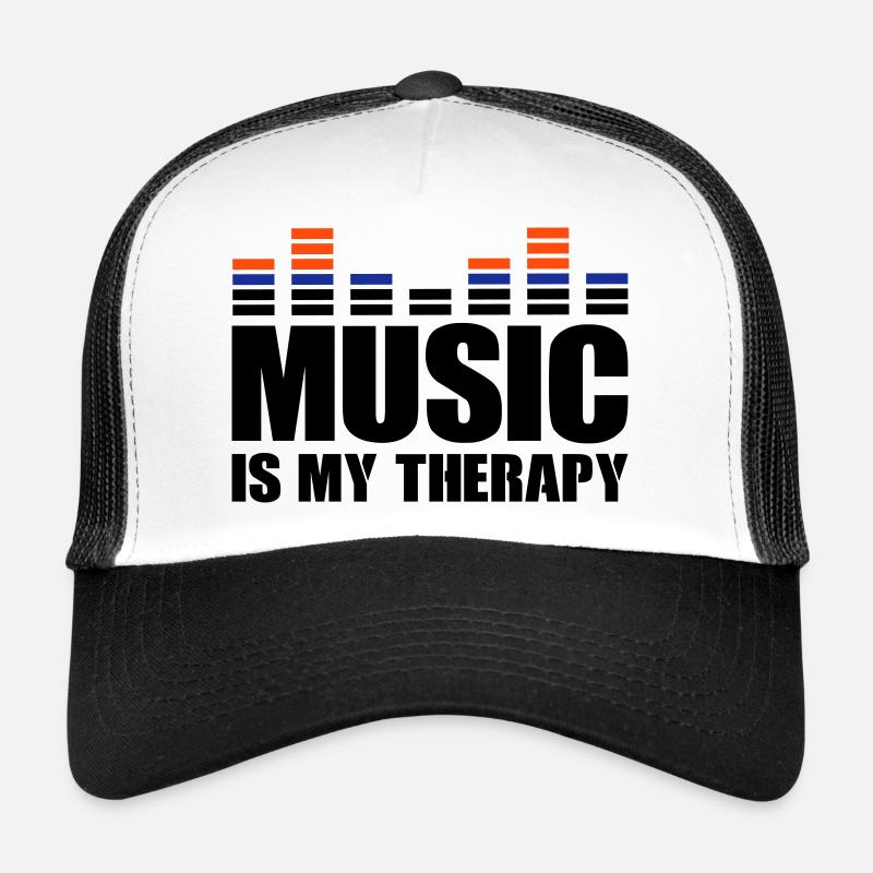 music is my therapy - Trucker Cap - Weiß/Schwarz