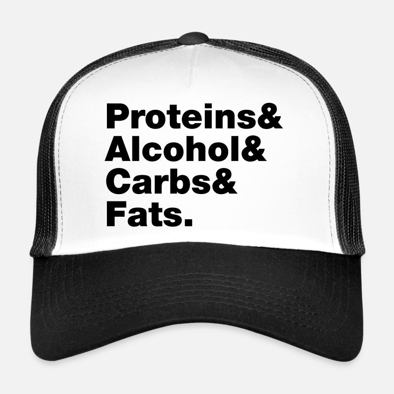 Macronutrients. Proteins & Alcohol & Carbs & Fats. Trucker Cap