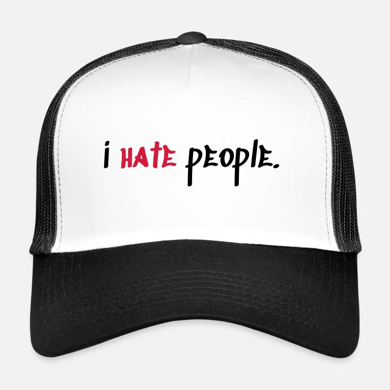 je déteste les gens - Casquette trucker  - blanc/noir