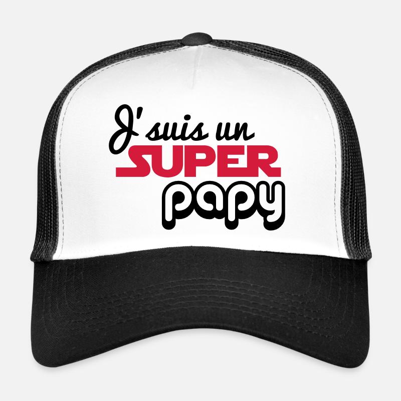 J'suis un super papy - grand-père - Casquette trucker  - blanc/noir