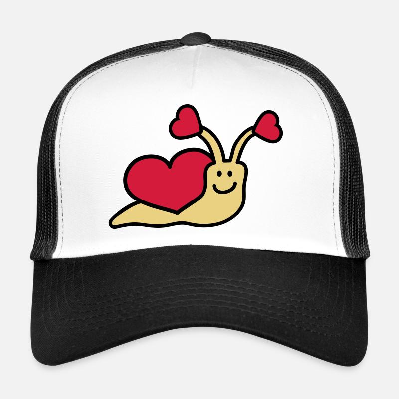 love_snail_3c - Trucker Cap - Weiß/Schwarz