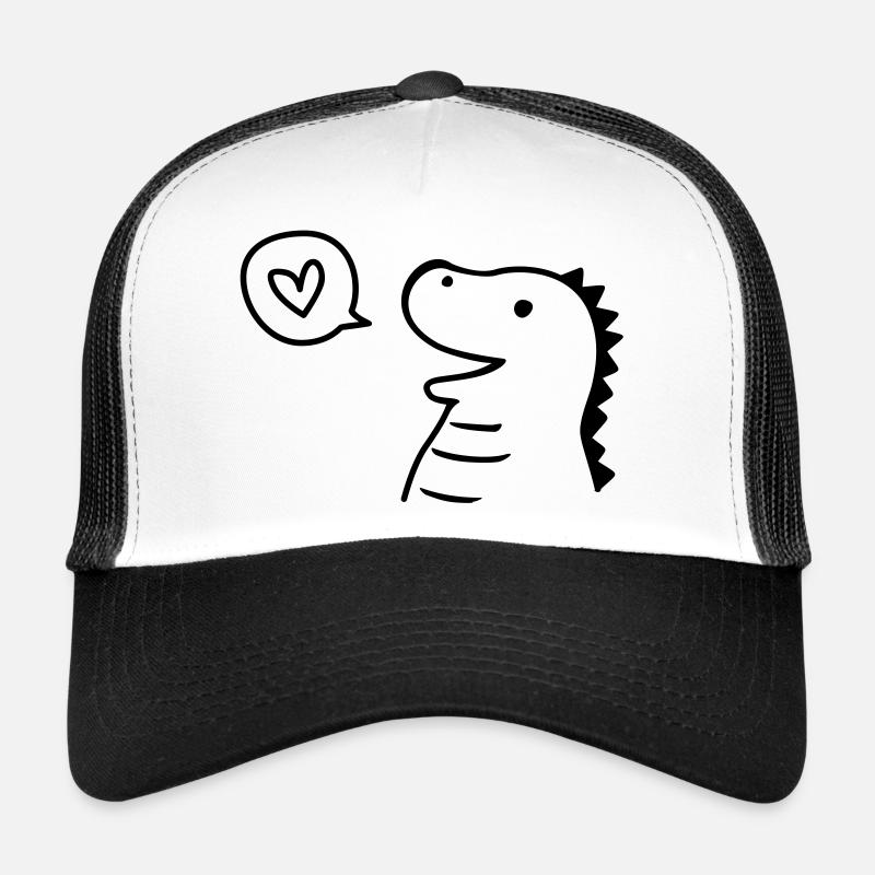 Cute Dino - Trucker Cap - Weiß/Schwarz