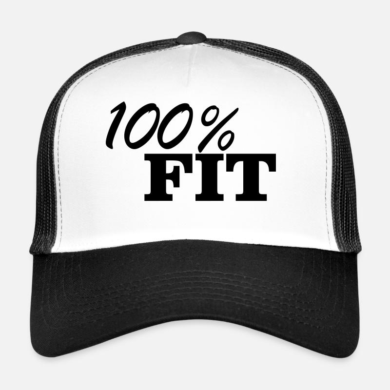 100% FIT Fun Shirt Training Strength Strength Gym Casquette trucker 