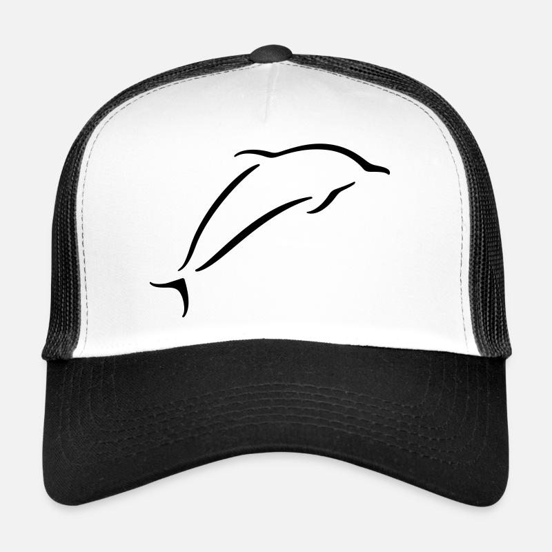 Delphin - Trucker Cap - Weiß/Schwarz