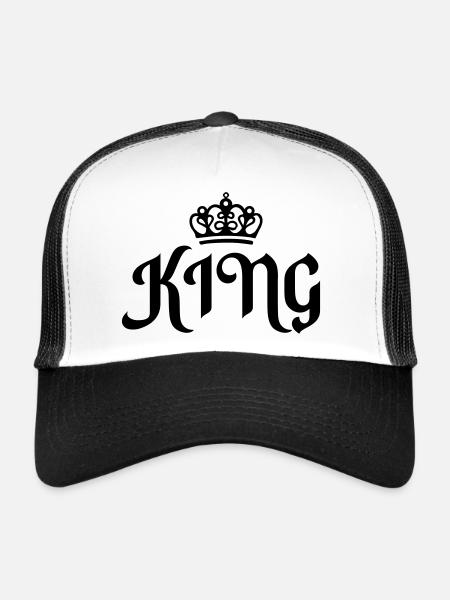 Roi - Casquette trucker  - blanc/noir - Devant
