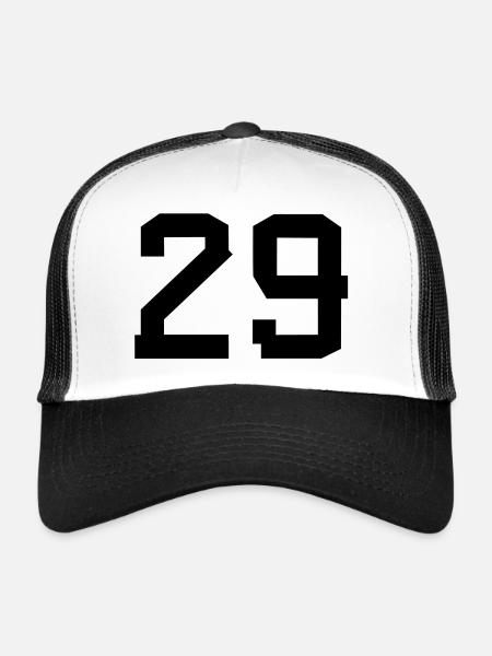 Number 29 - Trucker Cap - white/black - Front