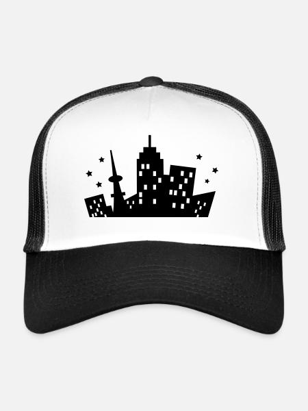 A City Skyline - Trucker Cap - white/black - Front