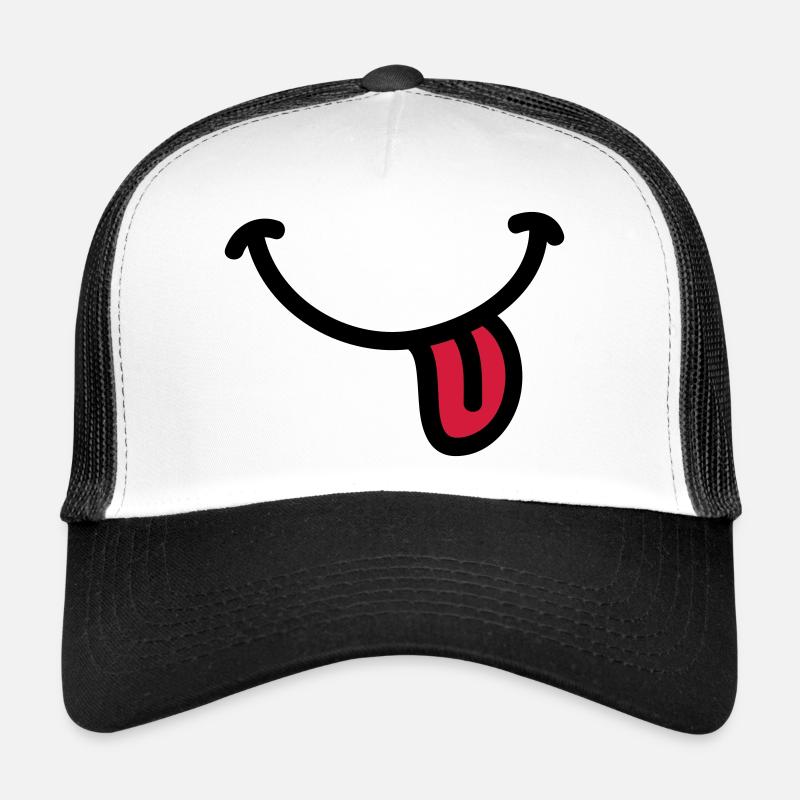 Smiley grin tongue - Trucker Cap - white/black