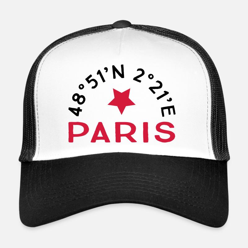 Paris - Trucker Cap - Weiß/Schwarz