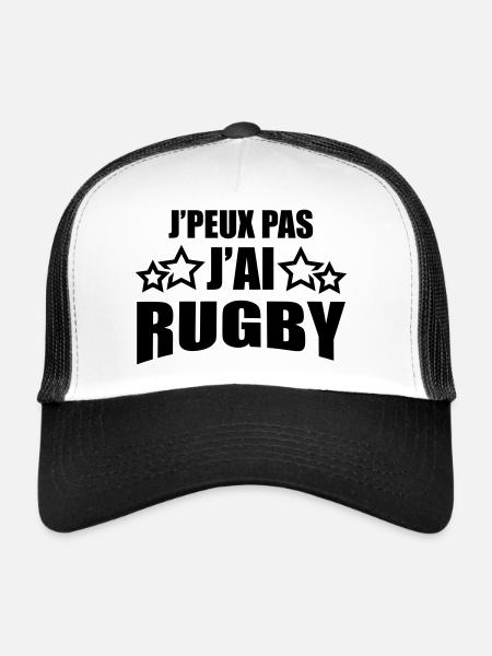 j'peux pas j'ai rugby - Casquette trucker - blanc/noir