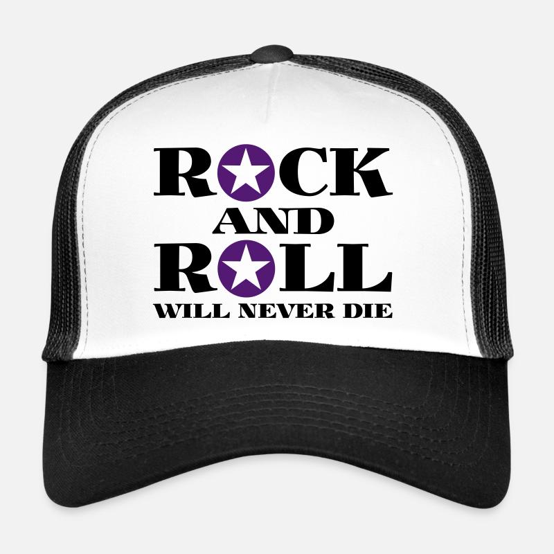 Rock and Roll will never - Trucker Cap - Weiß/Schwarz
