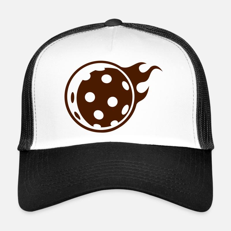 Floorball with flames Trucker Cap