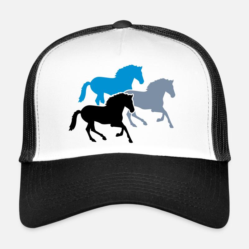 Pferde - Trucker Cap - Weiß/Schwarz