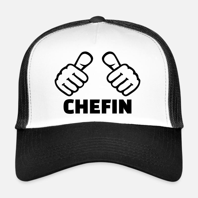 Chefin - Trucker Cap - Weiß/Schwarz