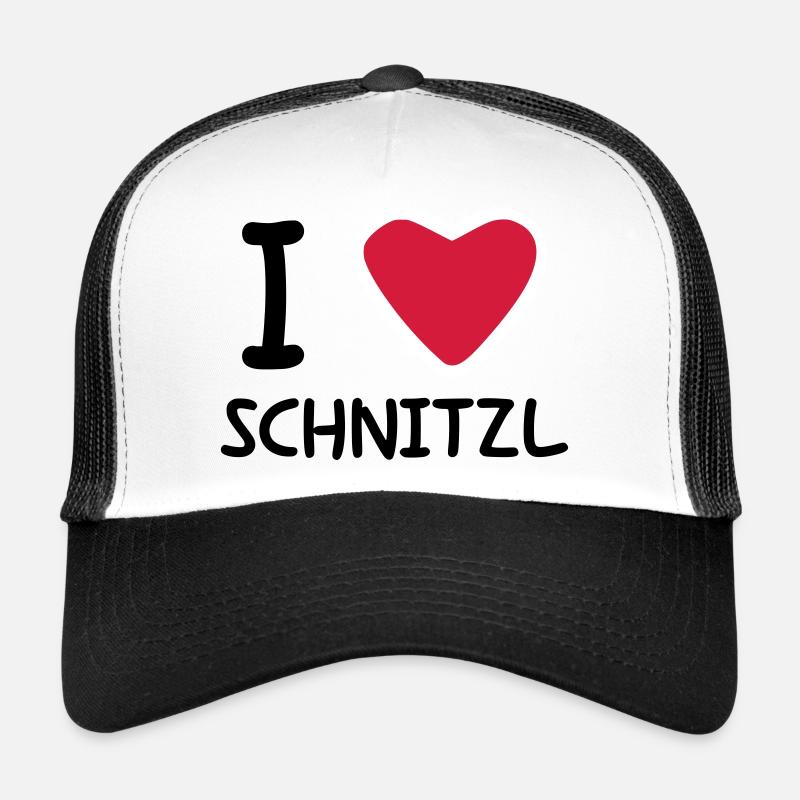 I love Schnitzl - Trucker Cap - Weiß/Schwarz
