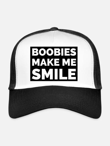 Les fous me font sourire - Casquette trucker  - blanc/noir - Devant