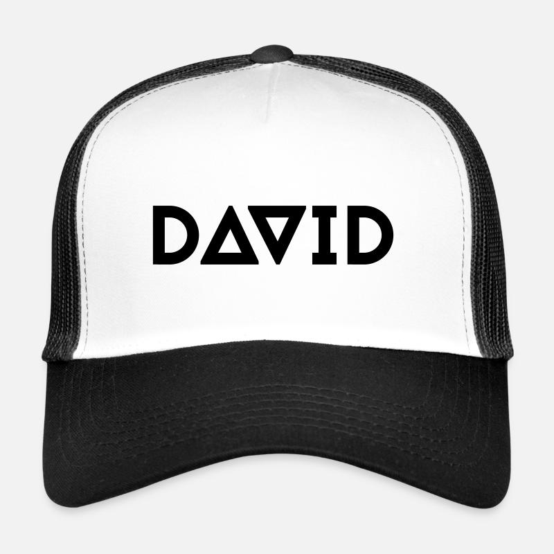 First name David - Trucker Cap - white/black