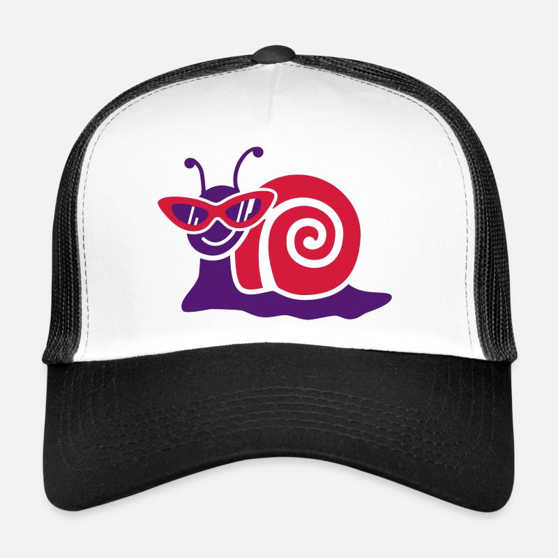 Escargot avec des lunettes rétro Casquette trucker 
