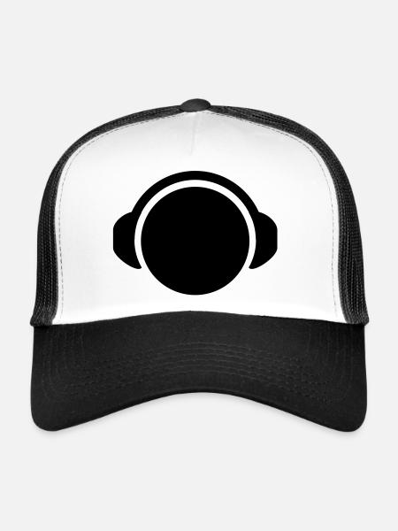 dj_kopfhoerer___f1 - Casquette trucker  - blanc/noir - Devant