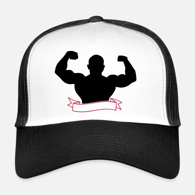Bodybuilder - Casquette trucker  - blanc/noir