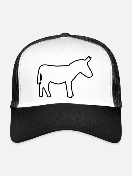 Dessin de logo d’âne - Casquette trucker  - blanc/noir - Devant