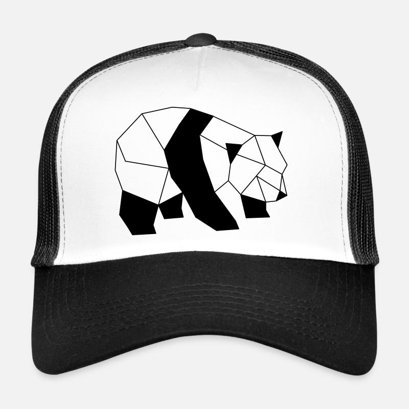 Panda géométrique - Casquette trucker  - blanc/noir