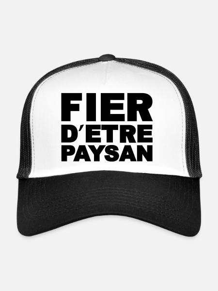 Fier d être Paysan - Casquette trucker  - blanc/noir - Devant