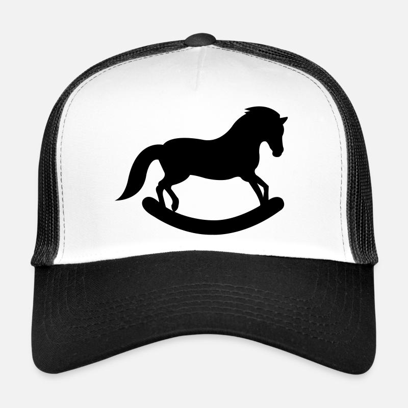Cheval à bascule - Casquette trucker  - blanc/noir