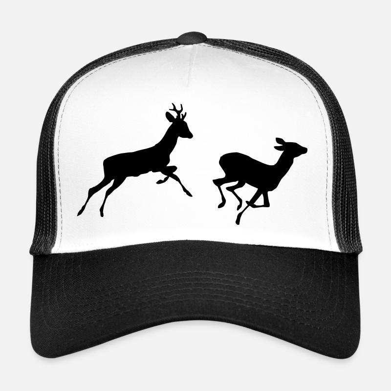 Chevreuils - Casquette trucker  - blanc/noir