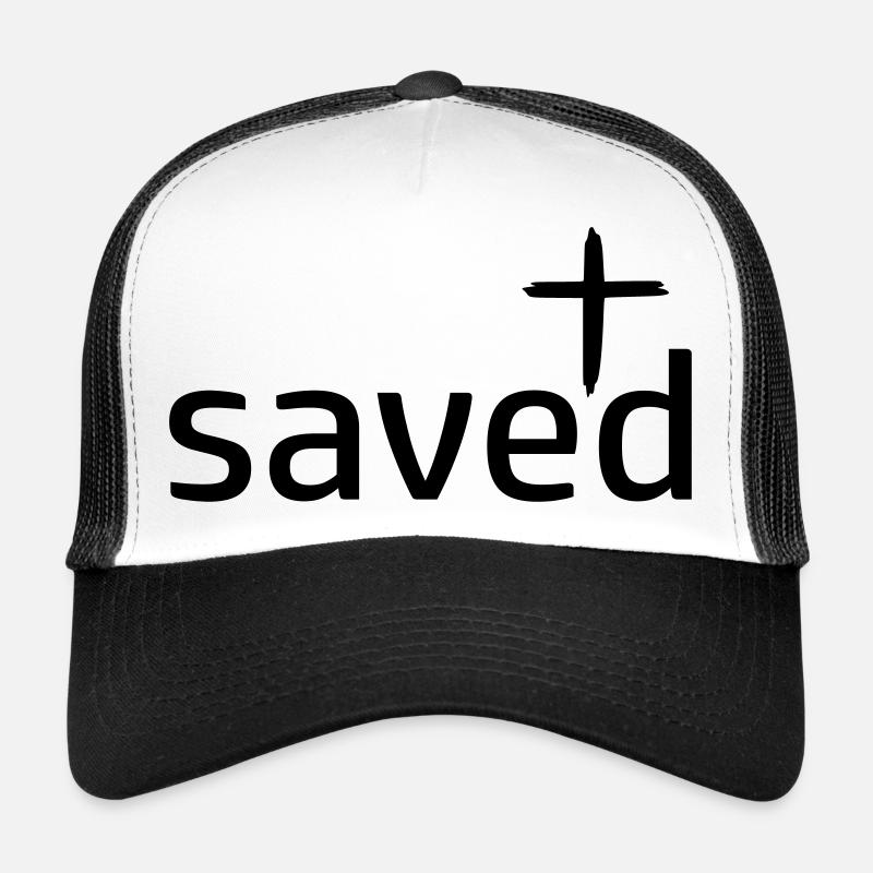 saved gerettet by csDesign - Trucker Cap - Weiß/Schwarz