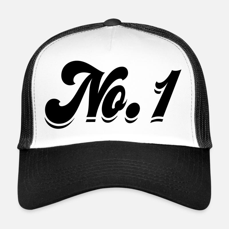 No. 1 - Trucker Cap - Weiß/Schwarz