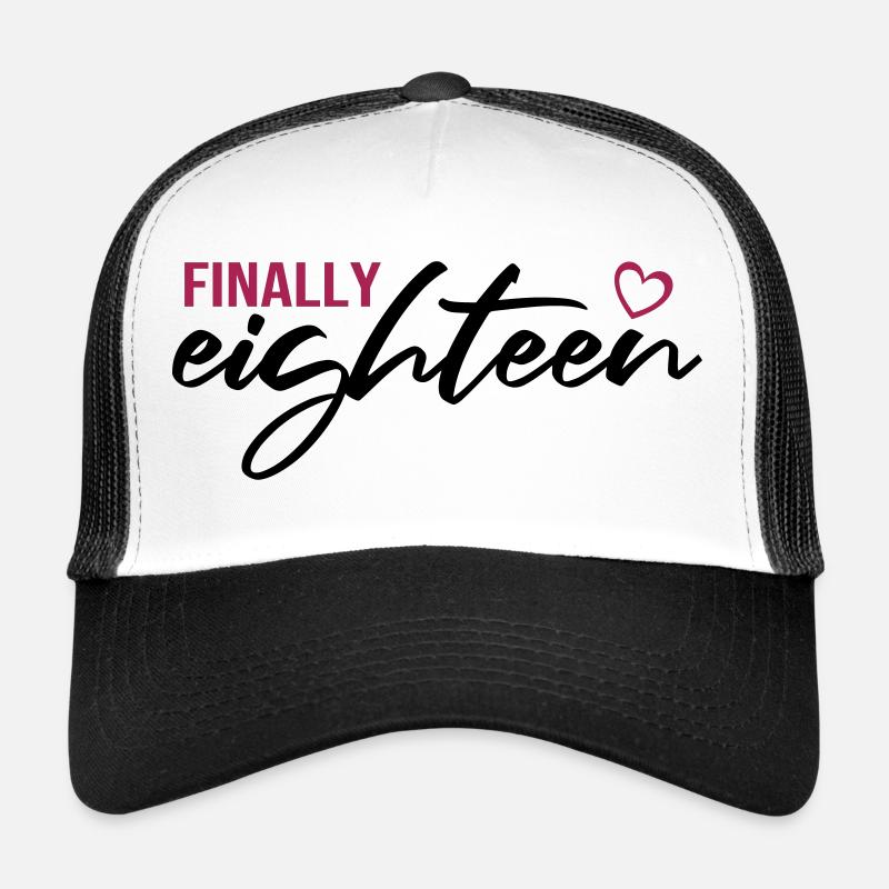 18 Geburtstag Damen Birthday - Trucker Cap - Weiß/Schwarz