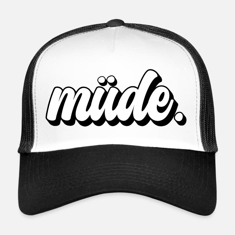 Müde - Trucker Cap - Weiß/Schwarz