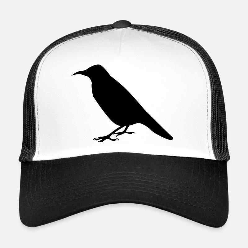 raven crow - Trucker Cap - white/black