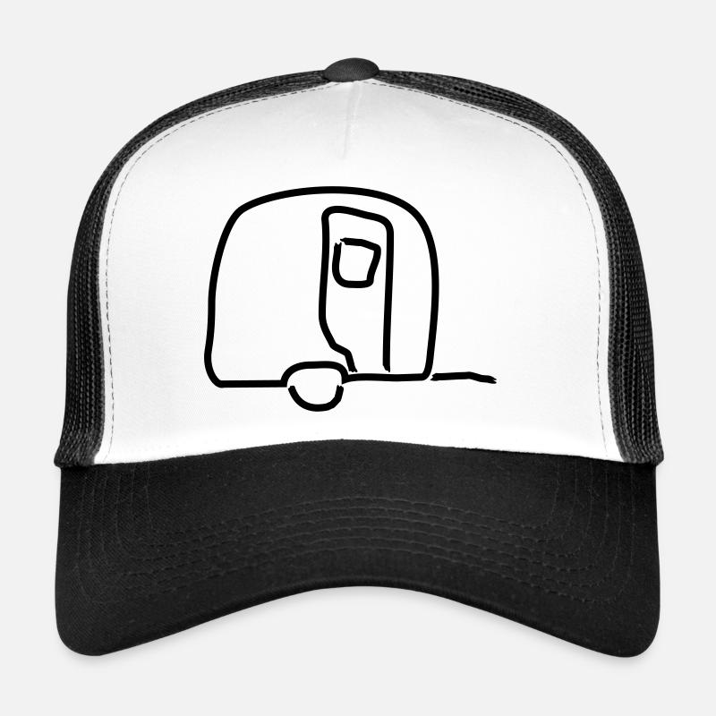 Wohnwagen Umriss 1 - Trucker Cap - Weiß/Schwarz