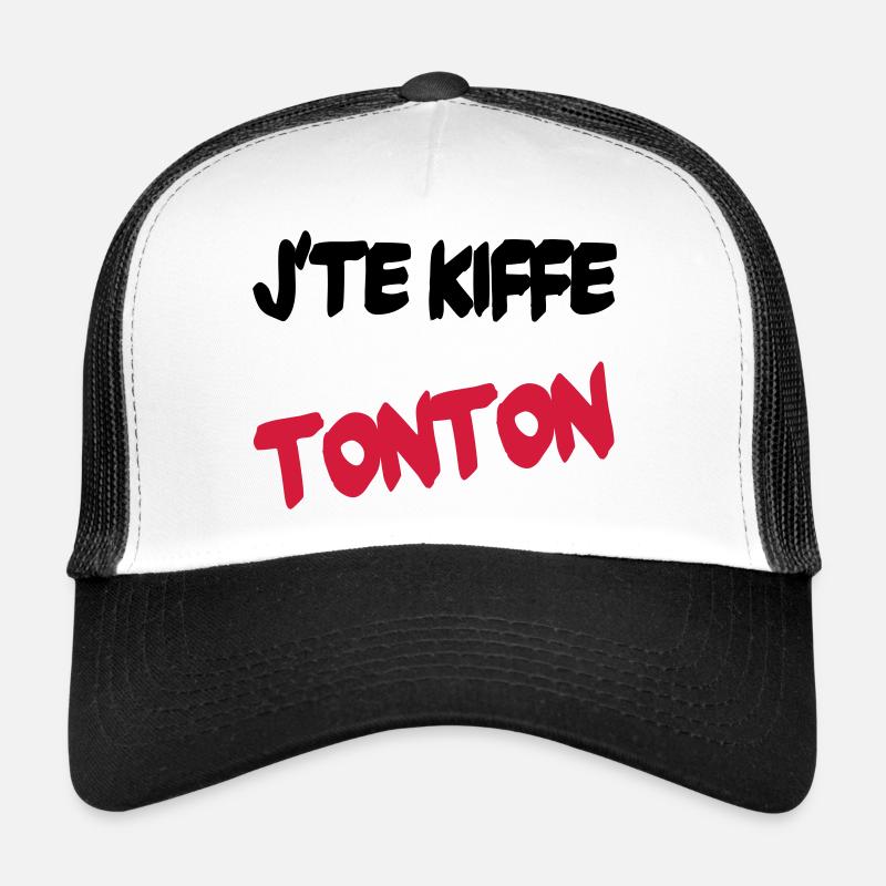 J'te kiffe tonton - Casquette trucker  - blanc/noir