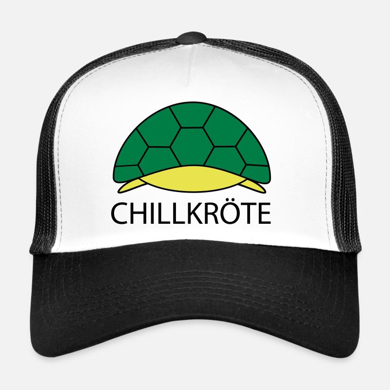 Schildkröte hängt ab - Trucker Cap - Weiß/Schwarz