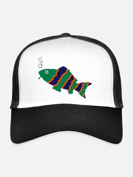 fisch - Casquette trucker  - blanc/noir - Devant