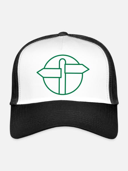 Blank direction sign in a circle - Trucker Cap - white/black - Front
