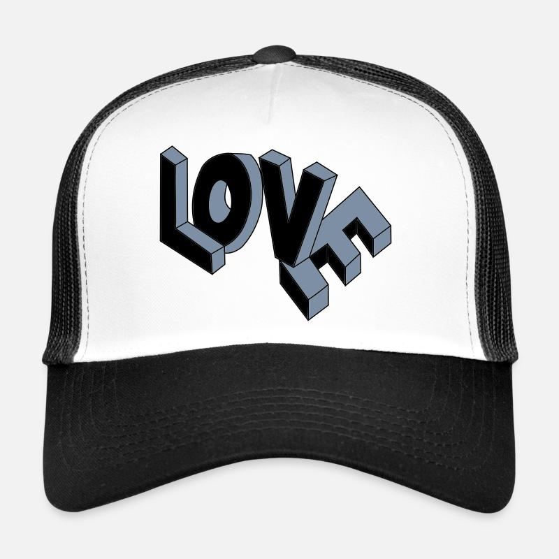 Flying LOVE - Trucker Cap - Weiß/Schwarz