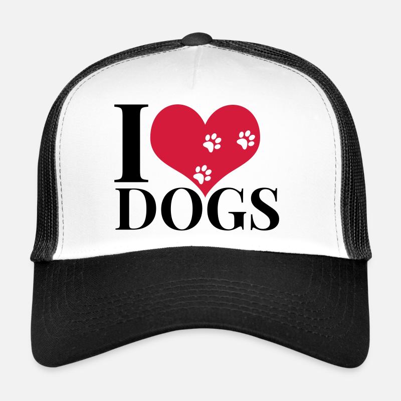 J'aime les chiens - Casquette trucker  - blanc/noir