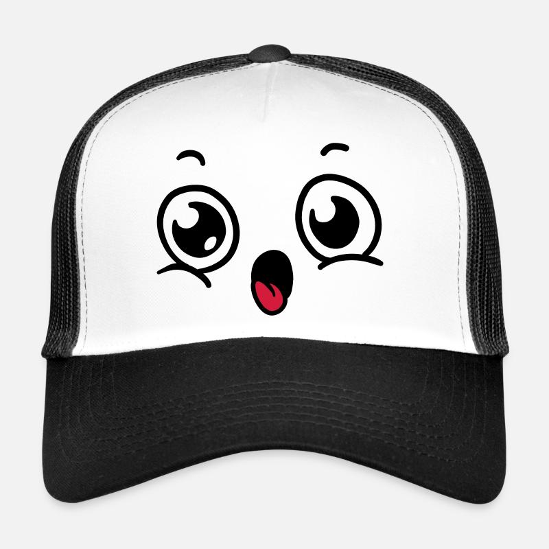 Déguisement de visage - Casquette trucker  - blanc/noir